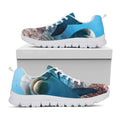 Cute Dolphins In The Ocean Print White Running Shoes