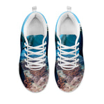 Cute Dolphins In The Ocean Print White Sneakers