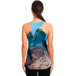 Cute Dolphins In The Ocean Print Women's Racerback Tank Top