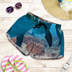 Cute Dolphins In The Ocean Print Women's Shorts