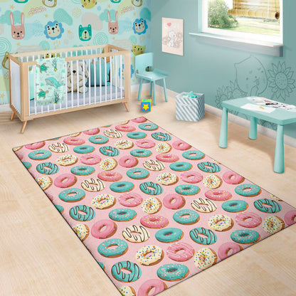 Cute Donut Pattern Print Area Rug