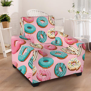 Cute Donut Pattern Print Armchair Slipcover