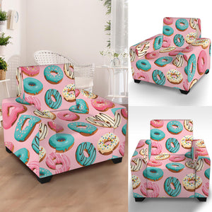 Cute Donut Pattern Print Armchair Slipcover