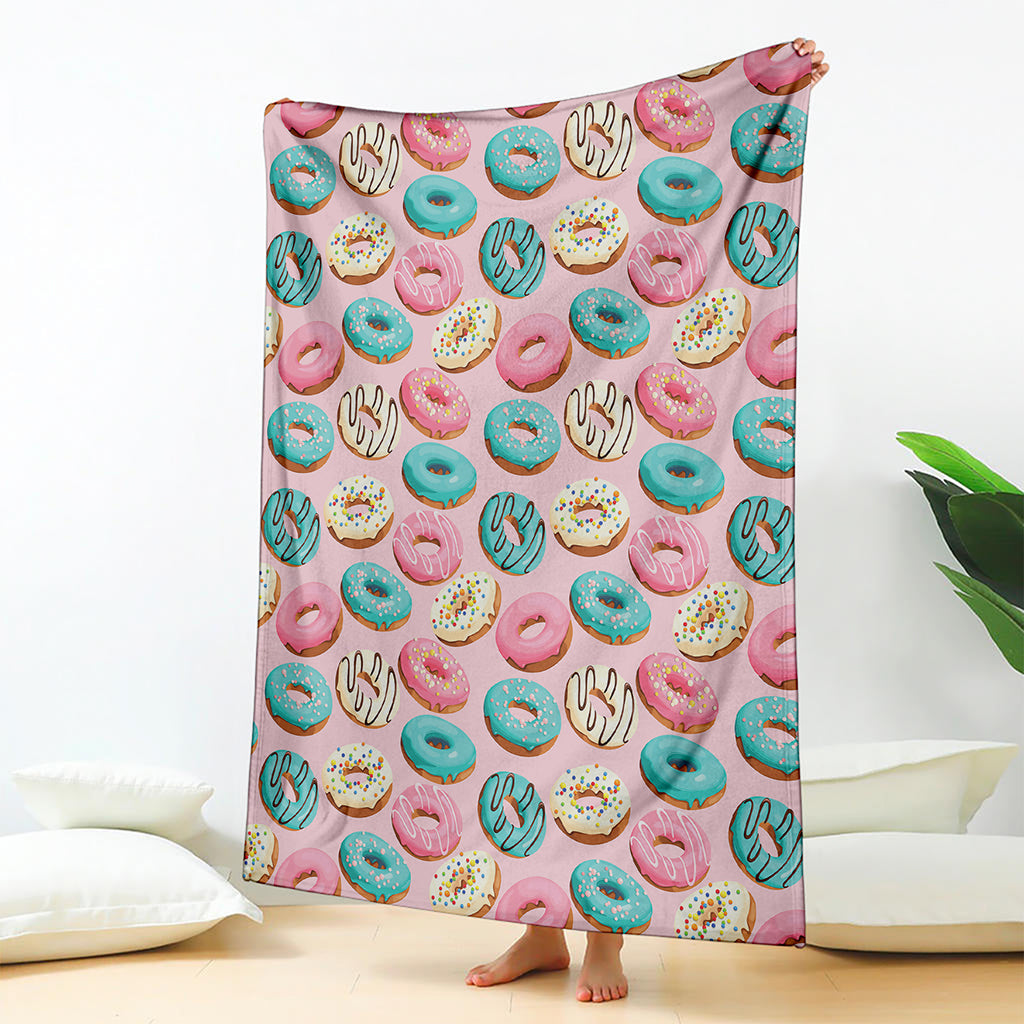 Cute Donut Pattern Print Blanket