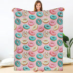 Cute Donut Pattern Print Blanket