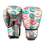 Cute Donut Pattern Print Boxing Gloves