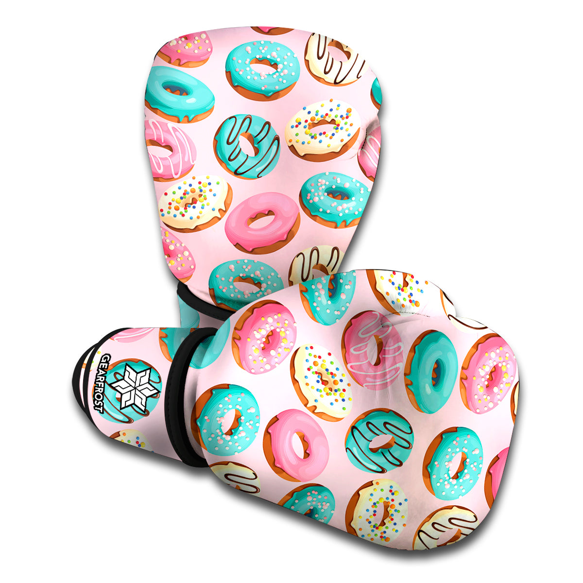 Cute Donut Pattern Print Boxing Gloves