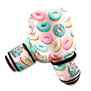 Cute Donut Pattern Print Boxing Gloves