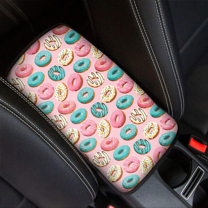 Cute Donut Pattern Print Car Center Console Cover
