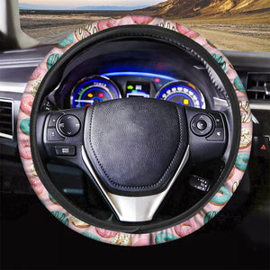 Cute Donut Pattern Print Car Steering Wheel Cover