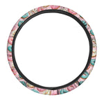 Cute Donut Pattern Print Car Steering Wheel Cover