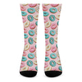 Cute Donut Pattern Print Crew Socks