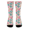 Cute Donut Pattern Print Crew Socks