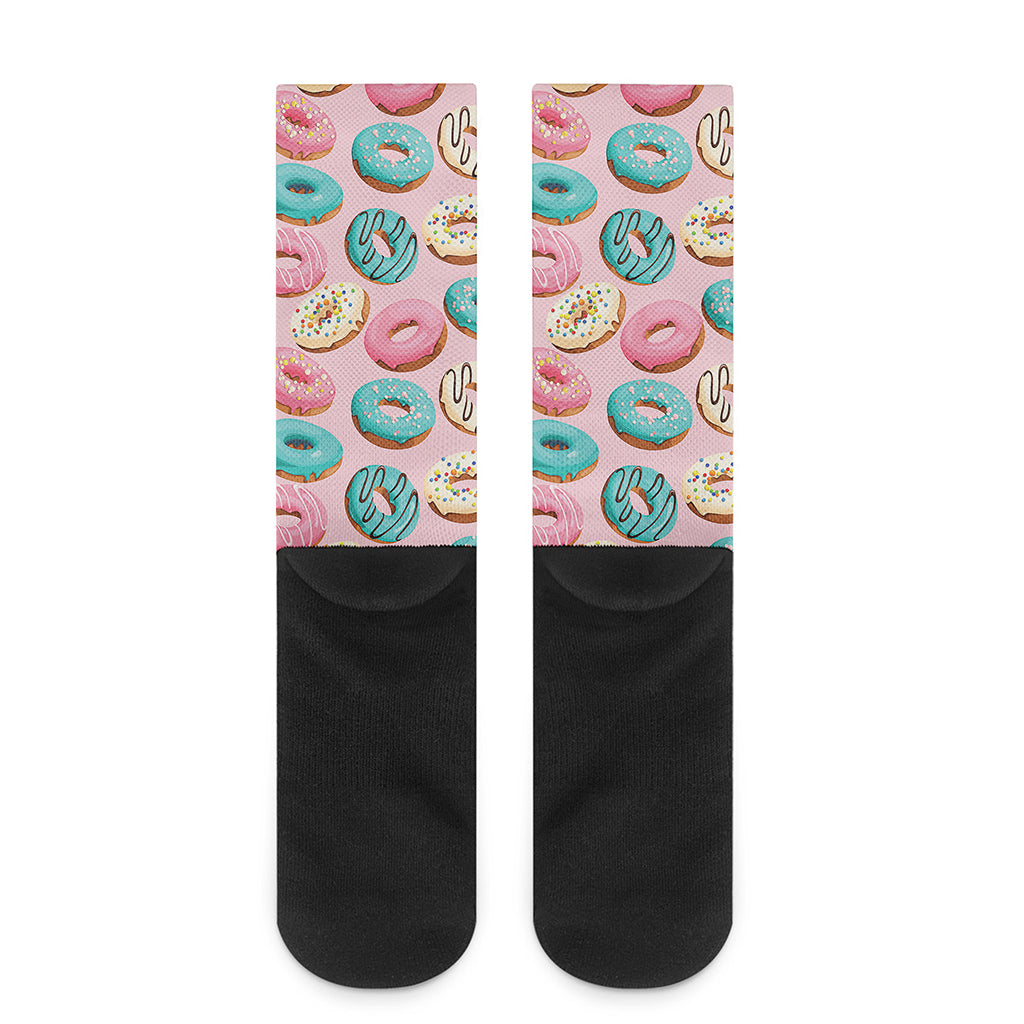 Cute Donut Pattern Print Crew Socks