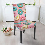 Cute Donut Pattern Print Dining Chair Slipcover
