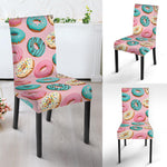 Cute Donut Pattern Print Dining Chair Slipcover