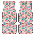 Cute Donut Pattern Print Front and Back Car Floor Mats