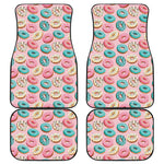 Cute Donut Pattern Print Front and Back Car Floor Mats