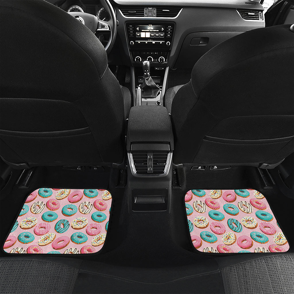 Cute Donut Pattern Print Front and Back Car Floor Mats