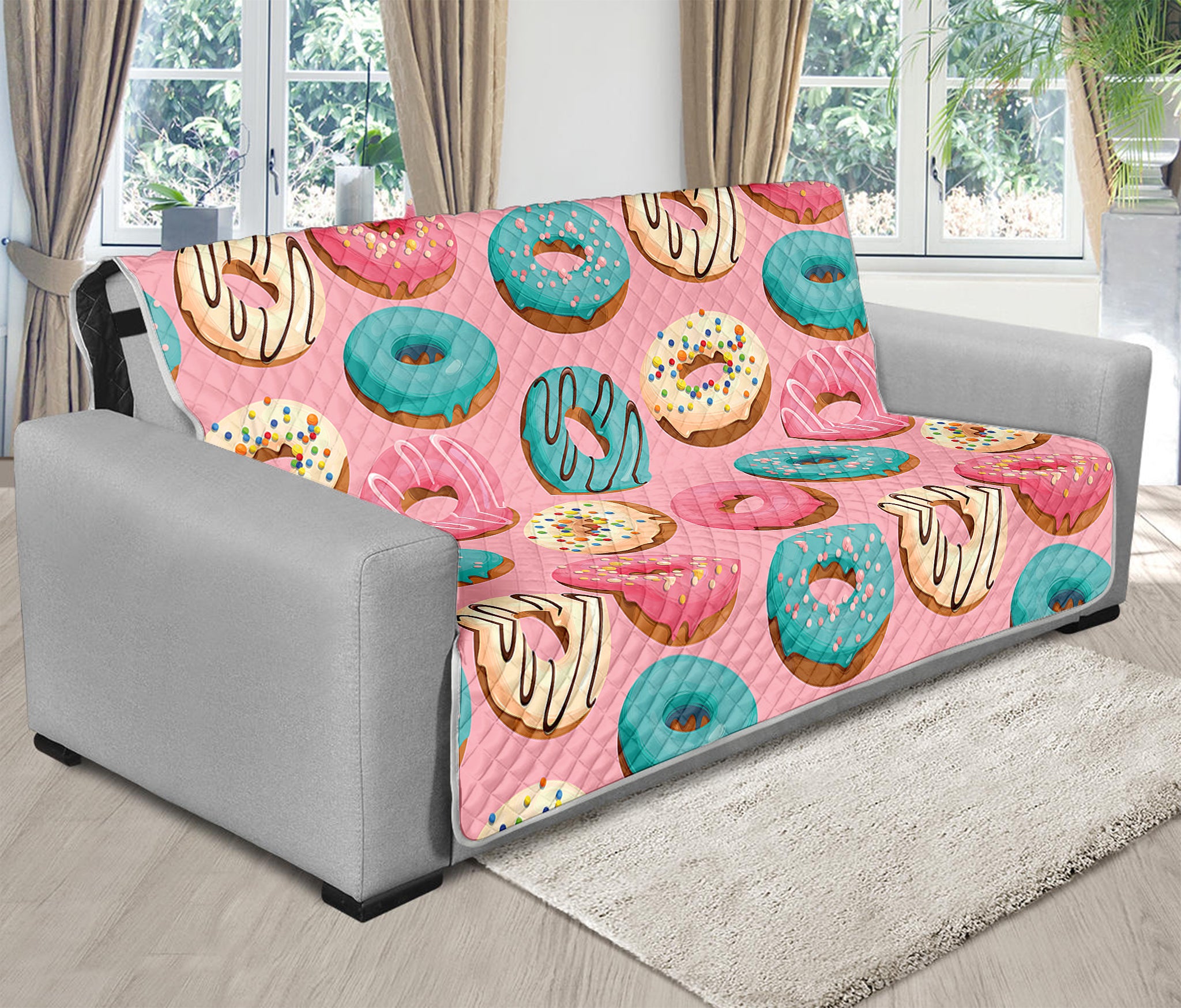 Cute Donut Pattern Print Futon Protector