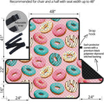 Cute Donut Pattern Print Half Sofa Protector