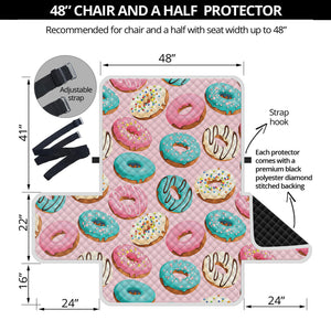 Cute Donut Pattern Print Half Sofa Protector