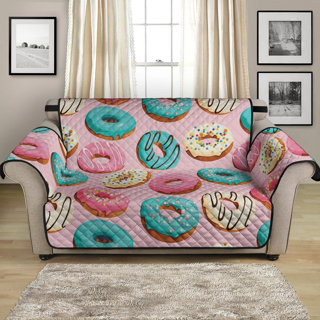 Cute Donut Pattern Print Loveseat Protector