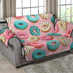 Cute Donut Pattern Print Loveseat Protector