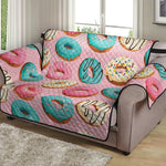 Cute Donut Pattern Print Loveseat Protector