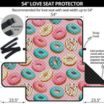 Cute Donut Pattern Print Loveseat Protector