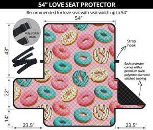 Cute Donut Pattern Print Loveseat Protector