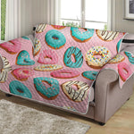 Cute Donut Pattern Print Loveseat Protector