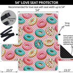 Cute Donut Pattern Print Loveseat Protector