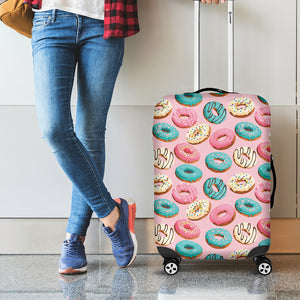 Cute Donut Pattern Print Luggage Cover