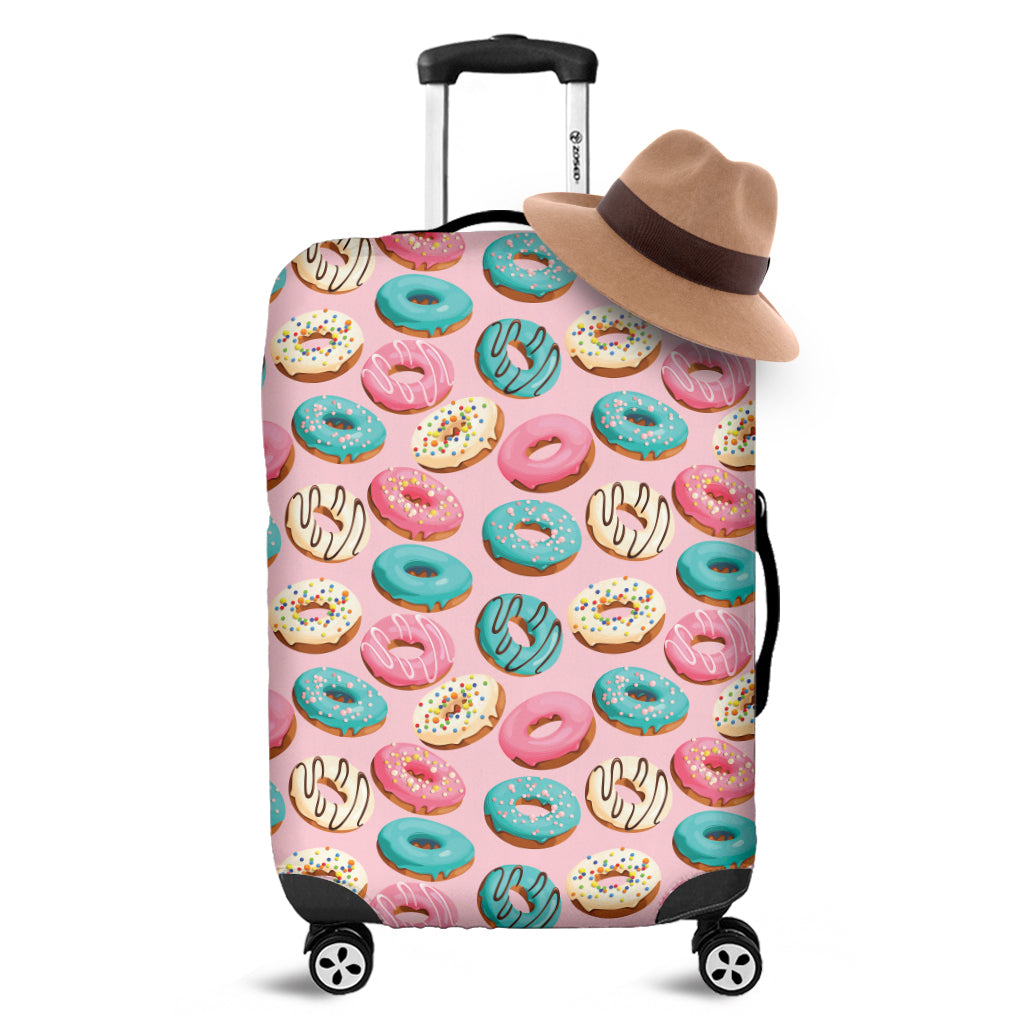 Cute Donut Pattern Print Luggage Cover