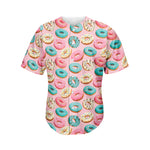 Cute Donut Pattern Print Men's Baseball Jersey