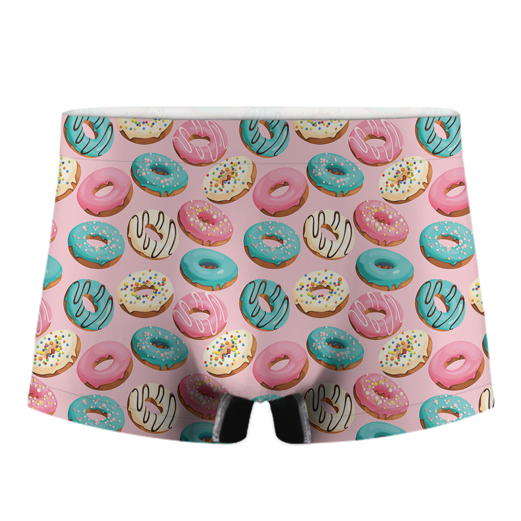 Cute Donut Pattern Print Men's Boxer Briefs