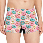 Cute Donut Pattern Print Men's Boxer Briefs