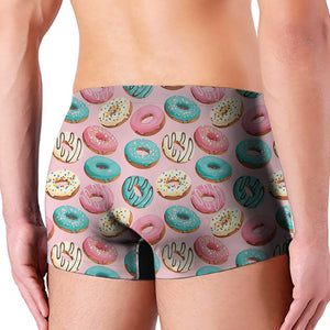 Cute Donut Pattern Print Men's Boxer Briefs