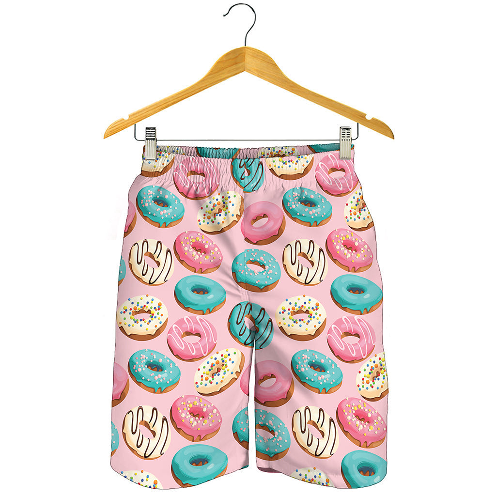 Cute Donut Pattern Print Men's Shorts