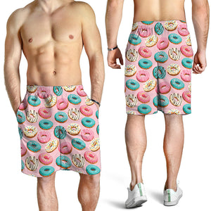 Cute Donut Pattern Print Men's Shorts