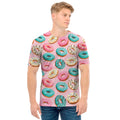 Cute Donut Pattern Print Men's T-Shirt