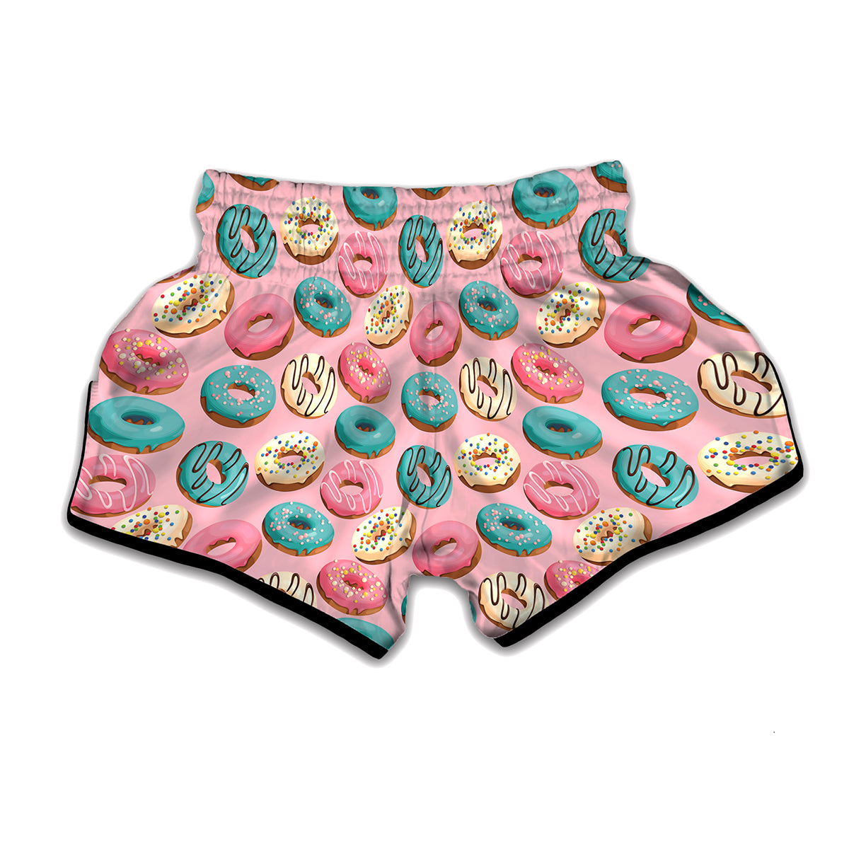 Cute Donut Pattern Print Muay Thai Boxing Shorts