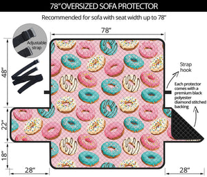 Cute Donut Pattern Print Oversized Sofa Protector