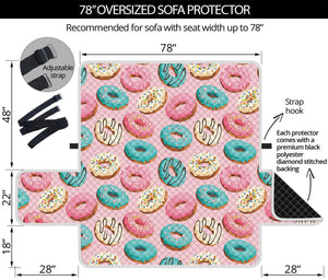 Cute Donut Pattern Print Oversized Sofa Protector