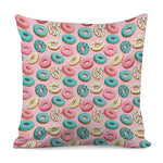 Cute Donut Pattern Print Pillow Cover