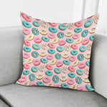 Cute Donut Pattern Print Pillow Cover