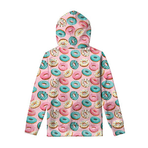 Cute Donut Pattern Print Pullover Hoodie