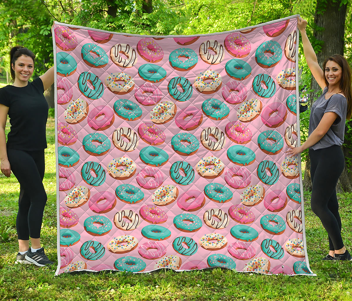 Cute Donut Pattern Print Quilt