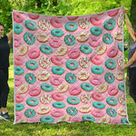 Cute Donut Pattern Print Quilt